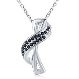 Black Spinal & Sterling Silver Necklace 10500